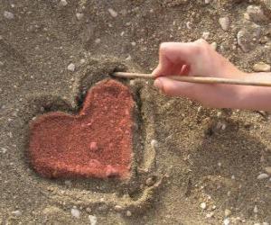 пазл Сердце в песке